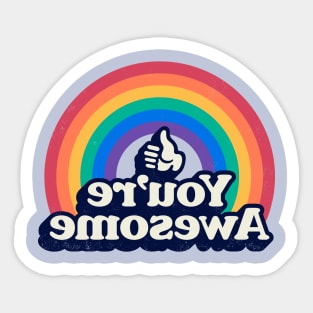 Mirror motivator- Good positive vibes and a happy rainbow to motivate you in a mirror Sticker